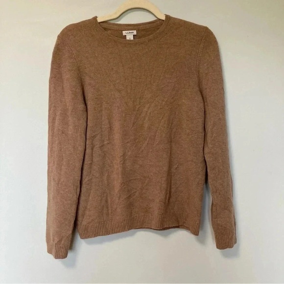 L.L. Bean tan 100% cashmere  sweater - Picture 1 of 5